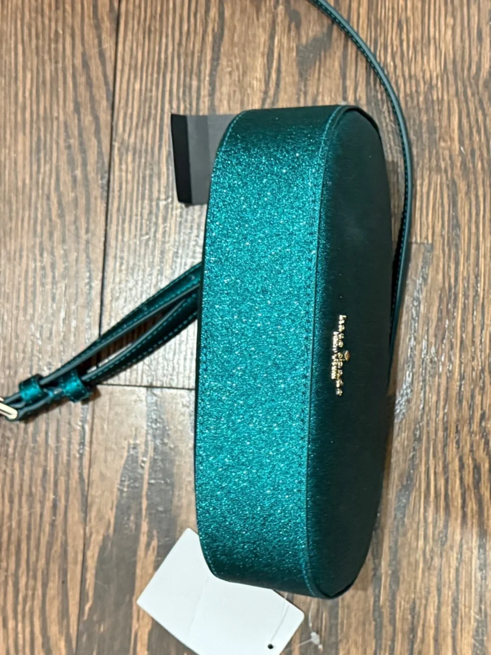 Kate Spade Teal Glitter Oval Crossbody Bag